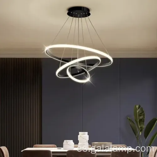 Sala de estar de lujo decorativo anillo de círculo luz colgante